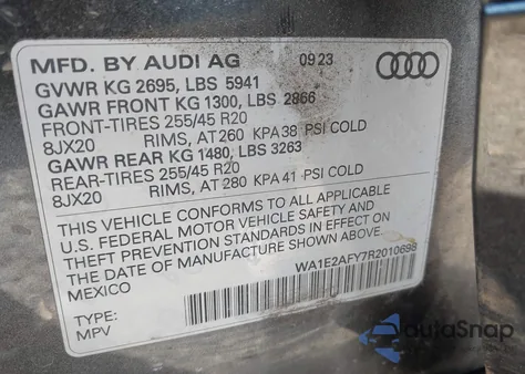 2024 Audi Q5 Premium Plus 55 Tfsi E S Line Quattro S Tronic из США, поврежденный, VIN WA1E2AFY7R2010698